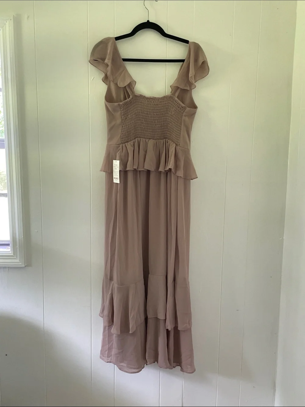 Show Me Your MuMu Beige Ruffled Maxi Dress